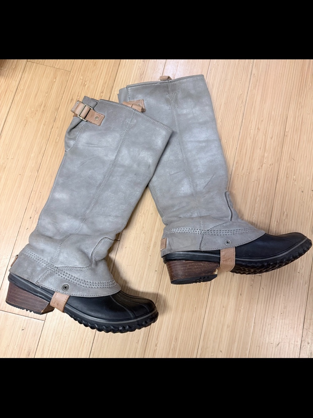 SOREL SLIMPACK TALL GRAY EQUESTRIAN Riding Rain Boots, Barely Worn, 9